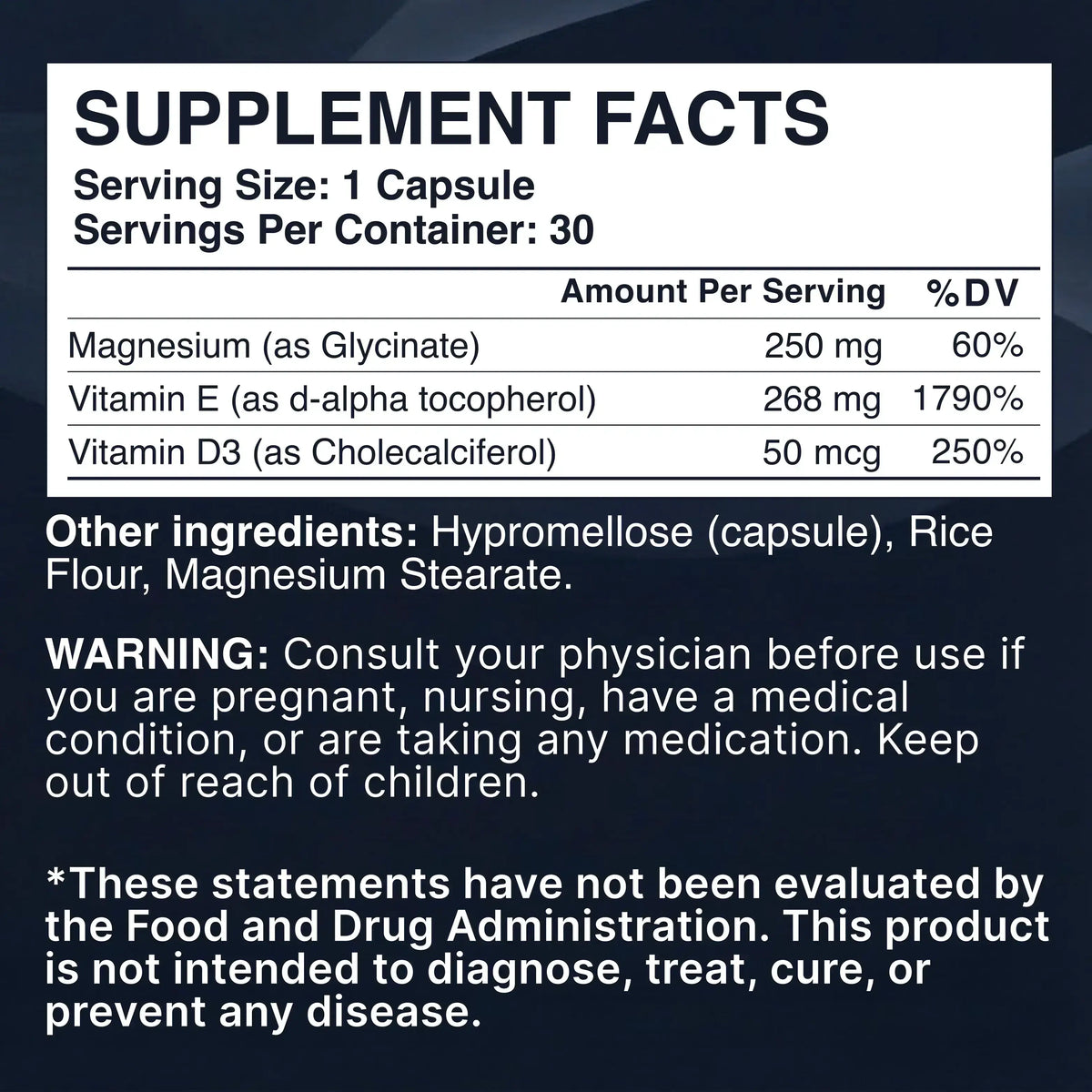 RLStop Night Formula supplement facts (5/9)