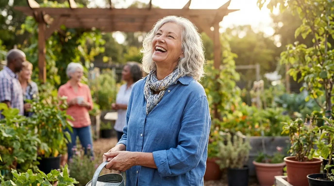 Happy grandmother living life again