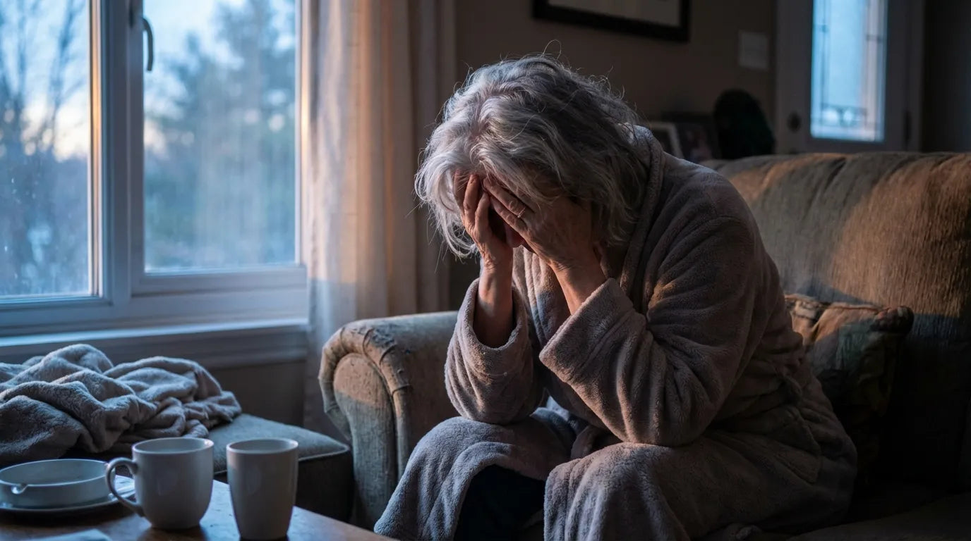 Exhausted woman struggling with sleep